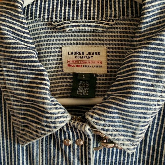 LAUREN JEAN CO. PINSTRIPE DENIM COAT ~🎊HP🎊 - Picture 3 of 7